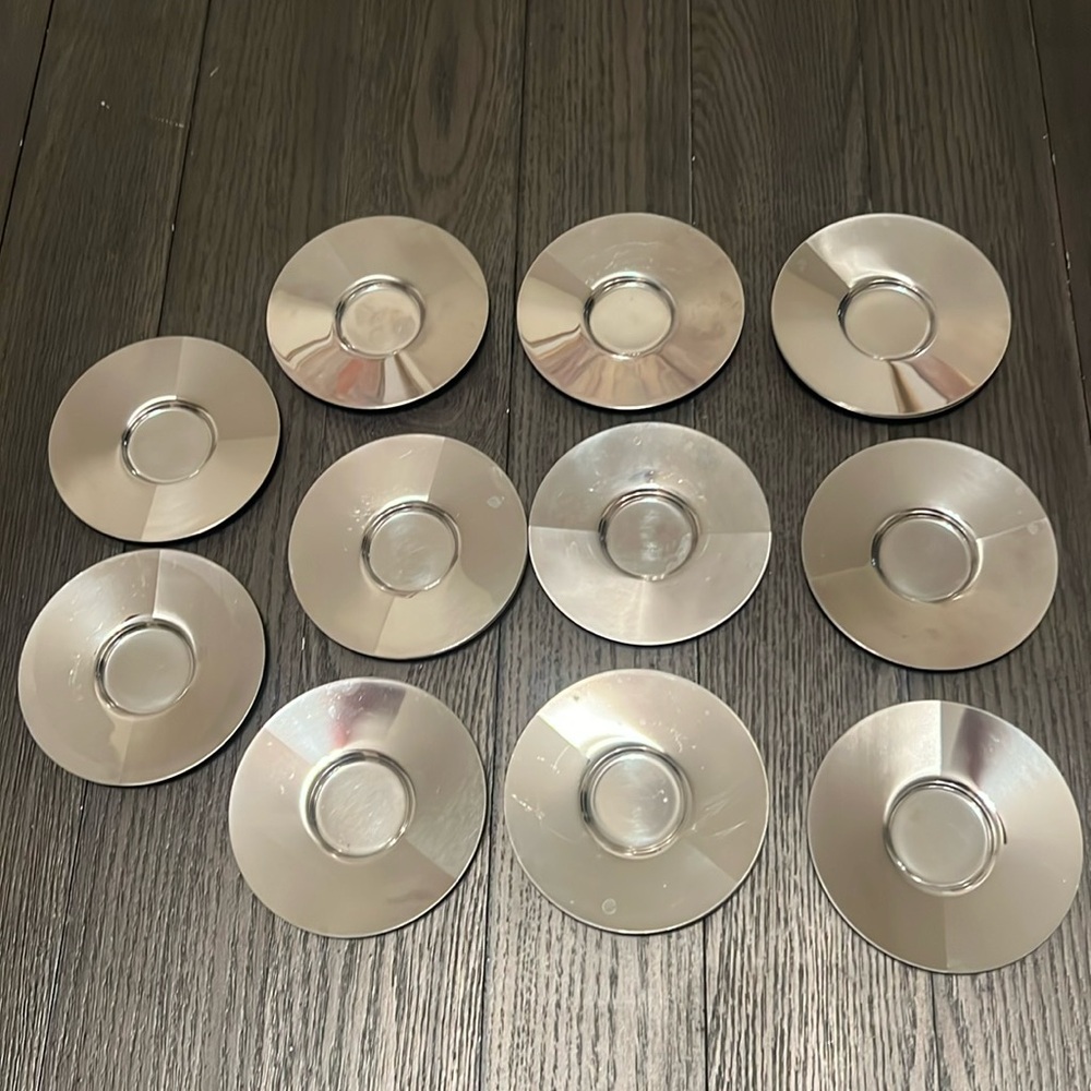 Nespresso View Atelier Espresso Stainless Saucer 4 5/8” diameter Set of 12